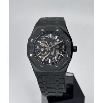 Custom Seiko Mod • Black Skeleton AP w/ Silver Accent • 39mm